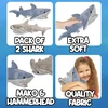 Bedwina pliušinis žaislas ryklys - 2 didelių pliušinių ryklių rinkinys, 35.5 cm mako ir 33 cm kūjis galva ryklys, pliušinis žaislas kūdikiams, vaikams ir paaugliams