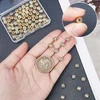 Beebeecraft 100 vnt./dėžutė apvalūs tarpiniai karoliukai 14k paauksuoti žalvariniai grioveliais banguoti laisvi karoliukai 6 mm papuošalų gamybai „pasidaryk pats“ apyrankėms, auskarams, vėriniams