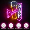Pakabinamas šviestuvas Beer neoninis ženklas sienų dekorui, beer bar neoninė šviesa, beer led ženklas su usb maitinimu barui, beer barui, namų dekoravimui, parduotuvei, naktiniam klubui