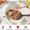 Beijiyi silikoninė mentelė, karščiui atspari mentelė, silikoninių virtuvės įrankių rinkinys, nelipnus, be Bpa, dideli virtuvės įrankiai kiaušiniams, blynams, žuviai, 3 vnt., juoda