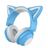 Belaidės Bluetooth ausinės Žaidimų ausinės Stereo garsas, švelniai mėlynos