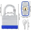 Belle Vous plieninių pakabinamų spynų rinkinys laminuotas, užuolaidų spyna su 2 raktais (12 vienetų) - 6 mm lankelis 6,4 x 4,2 x 2,4 cm apsauginė pakabinama spyna, atspari oro sąlygoms, vidaus/lauko spintelės spyna su raktu