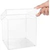 Belle Vous Skaidri kvadratinė akrilo dėžutė su dangteliu - 15 x 15 cm skaidri vitrina 5 kraštų - akrilo dėžutė žaislams, kolekcionieriams, kosmetikai, dekoracijoms