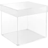 Belle Vous Skaidri kvadratinė akrilo dėžutė su dangteliu - 15 x 15 cm skaidri vitrina 5 kraštų - akrilo dėžutė žaislams, kolekcionieriams, kosmetikai, dekoracijoms