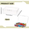 Benecreat 12 vnt stačiakampių pp plastikinių konteinerių dėžučių, 7.5 x 5 x 2 cm didelė karoliukų laikymo dėžutė, dulkėms atsparus dėklas su atverčiamu dangteliu kortelėms, karoliukams ir rankdarbių reikmenims