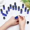 Benecreat 24 stiklinių buteliukų eteriniams aliejams, 5 ml mėlynas buteliukas eteriniams aliejams su 10 lašintuvų ir 4 piltuvėliais, eterinių aliejų balzamo aliejaus buteliukas aromaterapiniams kvapams