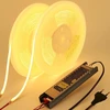 Benlun 24 V cob led juosta diffusion 20 m (10 m x 2), led juosta 3000 k šiltai balta lauko pieno baltumo silikoninė vandeniui atspari led juosta laukui 11 w/m cri 93 su maitinimo šaltiniu kambario dekoravimui