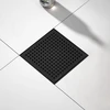 Bernkot kvadratinis dušo trapelis 20 x 20 cm, 360° sifonas su kvapų stabdikliu ir plaukų gaudykle, nerūdijančio plieno drenažo kanalas, grindų trapelis, labai plokščias Dn50 Dn40, juodas