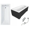 Besco Modern stačiakampė vonia 130x70 cm + juodas matinis korpusas + sifonas + kojelės