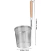 Bestonzon apvalus wok koštuvas kepimo krepšys nerūdijančio plieno medine rankena atsparus karščiui udon makaronams ramen plovimui košimui kepimui 14 cm