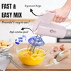 Bestron galingas rankinis maišytuvas su 6 lygiais, turbo funkcija ir lcd ekranu, maišytuvas su 2 šluotelėmis ir 2 tešlos kabliais, lengvas, 1kg, spalva: rožinė