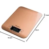 Bestron Skaitmeninės virtuvinės svarstyklės su dideliu Lcd ekranu, 4 svėrimo vienetai: kg, gramai, uncijos ir svarai, maksimali apkrova 5kg, didelis tikslumas iki +/- 1 g, su baterija, spalva: vario