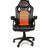Beta 9563g biuro kėdė, biuro kėdė svečiams, darbo kėdė (ergonomiško ir sportiško dizaino biuro kėdė, apmušalas iš Pu dirbtinės odos, paminkštinti ir išlenkti porankiai, patraukli forma), oranžinė/juoda