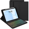 Bettdow klaviatūros dėklas, skirtas ipad 9th gen 2021/8-os kartos 2020/7th gen 2019, vokiškas qwertz išdėstymas, magnetinė nuimama apšviesta klaviatūra, dėklas su rašiklio laikikliu, skirtas ipad 10.2 colių 2019-2021, juodas