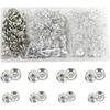 Betterjonny 200 rinkinių siuvimo spaudžių, 12 mm ir 10 mm metalinės spaudės, skirtos siūti drabužius, sidabrinės