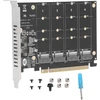Bewinner M.2 Nvme Ssd į Pcie X16 adapteris, 4 portų Ssd masyvo kortelė, didelės spartos 4x32gbps Soft Raid kortelė su individualiu Led ekranu
