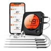 Bfour Grilio Bluetooth Termometras Kepimo Termometras su Laikmačiu, 4 Temperatūros Jutiklių Zondai Skaitmeninis Grilio Termometras Apšvietimas Led Ekranas Momentinis Skaitymas