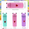 Bigbuy Kids 2 in 1 minkštas silikoninis pieštukų dėklas-stovas su meškiuku, mielas kawaii meškiuko formos pieštukų dėklas-puodelis, mielas pieštukų dėklas-stovas moksleivėms, žalias, pieštukų dėklas