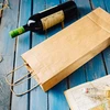 Biozoyg 25 x butelių maišeliai 14 x 8 x 40 cm natūralūs - vyno maišelis dovanų maišelis buteliams - kraft popieriniai maišeliai vynui dovanoms