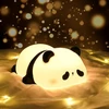 Birnetek® vaikiška naktinė lemputė, panda lemputė, pritemdoma, miela panda led lemputė prie lovos, įkraunama su laikmačiu, miego lemputė vaikams, silikoninė naktinė lemputė vaikų kambariui