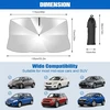 Bitoyo apsauga nuo saulės automobilio priekinis stiklas 135 x 73 cm, apsauga nuo saulės automobilio priekinis stiklas vidaus, apsauga nuo uv spindulių priekinio stiklo skydelis nuo saulės, sulankstomas priekinio stiklo dangtis, skėtis daugumai automobilių