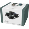 Bitz 4 stoneware kavos puodelių su lėkštute rinkinys 24cl mėlyna žalia šviesiai mėlyna pilka