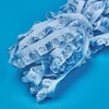 Blausky 1.8 cm x 30 m elastinė nėrinių juostelė, klostuotas nėrinių kraštas, minkšta nėrinių juostelės apvadas, rauktas nėrinių apvadas, vintažinis nėrinių apvadas, dekoracija vestuvėms, stalo dekoravimas, scrapbooking'as, mėlyna