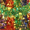 Blausky blizgučių girlianda, 3 vnt., metalinė girlianda, blizganti pakabinama dekoracija, kalėdinė girlianda, folijos girlianda eglutės papuošimams, advento ir kalėdinė dekoracija, žalia širdelė