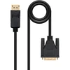 Blendend Displayport į Dvi konverterio kabelis, juodas, 1.0 m ilgio, idealiai tinka prijungti įrenginius su Displayport išvestimi prie monitorių arba projektorių su Dvi įvestimi.