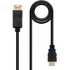 Blendend Displayport į Hdmi konverterio kabelis su jungtimis iš abiejų pusių, juodas, ilgis 3,0 m, idealus prietaisams su dp išvestimi prijungti prie ekranų su hdmi įvestimi