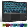 Bluetooth klaviatūra su jutikliniu kilimėliu, belaidė bluetooth klaviatūra planšetiniam kompiuteriui ipad, suderinama su android/ios/windows, qwertz vokiškas išdėstymas, belaidė klaviatūra su 7 spalvomis, apšviesta usb-c