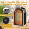 Bnehhov ventiliatorinis šildytuvas, energiją taupantis tylus elektrinis šildymas su apsauga nuo perkaitimo ir apvirtimo, Ptc keramikinis mažas elektrinis šildytuvas biurui, svetainei, miegamajam (juodas 2)
