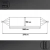 Boho turistinis sodo hamakas stiprus dvivietis 150x275cm 240kg + krepšys