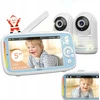 Boifun Elektroninė auklė 2 kamerų pasukama lcd 5'' full hd monitorius naktinis režimas