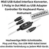 Bolwins B60s Midi kabelis Usb sąsajos keitiklis - 5 kontaktų 2m skirtas muzikos klaviatūrai, kompiuteriui ir nešiojamam kompiuteriui - instrumentinis kabelis muzikos studijai