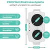 Viryklė Bomann® dviguba kaitlentė, galinga kaitlentė su nuolat reguliuojamais termostatais, 2 kaitlentės, vėsios rankenos, dviguba kaitlentė su 1500 W/1000 W, Dkp 5028 Cb