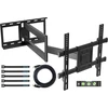 Bontec tv sieninis laikiklis su itin ilga artikuliuota rankena 850 mm, skirtas 32–70 colių lcd/led/oled plokštiems ekranams iki 60 kg, pakreipiamas, pasukamas ir pasukamas, tv laikiklis, maks. vesa 400 x 400 mm