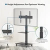 Laikiklis Bontec tv stovas su ratukais 30-70 colių plazminiams/lcd/led ekranams iki 40 kg, 6 aukščio reguliavimo padėtys su 2 pakopų grūdinto stiklo lentynomis, max vesa 600 x 400 mm