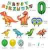 Borsgye dinozaurų balionų rinkinys berniukams, didelis dinozaurų balionas, gimtadienio dekoracijos vaikams, lateksiniai balionai, foliniai balionai, didelis skaičius 6, gimtadienio balionas su gimtadienio baneriu