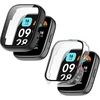 Braleto 2 dėklų rinkinys, suderinamas su Redmi Watch 3 Lite/redmi Watch 3 Active, visapusiška apsauga nuo įbrėžimų, smūgiams atsparus buferio dangtelis (juodas + skaidrus)