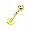 Breil Auksinis Piercing labret auskaras su rutuliuku, vidinis sriegis Helix Lobe Titanas 1,2/12/3