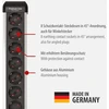 Brennenstuhl Premium Protect-line maitinimo juosta su 8 lizdais ir apsauga nuo viršįtampių 60 000 A (daugialypis lizdas su jungikliu ir 3 m kabeliu, pagaminta Vokietijoje) sidabrinė/juoda