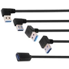 Briefcec usb adapterio kabelis, usb kampinė jungtis 90 laipsnių usb 3.0 male adapteris 90 laipsnių kairėn / dešinėn / viršun / žemyn kampinis adapteris usb į jack (30 cm, viršus + apačia + kairė + dešinė, 4 vnt. pakuotė)