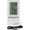 Browin® Elektroninė meteorologijos stotis su lauko davikliu - tikslus temperatūros ir drėgmės rodmuo vidaus ir lauko naudojimui, stilinga balta