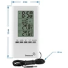 Browin® Elektroninė meteorologijos stotis su lauko davikliu - tikslus temperatūros ir drėgmės rodmuo vidaus ir lauko naudojimui, stilinga balta