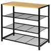 Brunbeste Metalinis batų lentyna su 4 lygiais ir medine lentyna, 80 cm