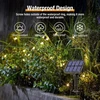 Btfarm saulės energija varomos lauko girliandos, 2 x 15 m 150 led saulės energija varomos lauko girliandos, atsparios oro sąlygoms, 8 režimai, ip65 atsparios vandeniui varinės vielos girliandos, skirtos sodui, terasai, medžiui, kiemo vakarėliui