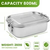 Bugucat nerūdijančio plieno priešpiečių dėžutė 800 ml, vaikiška priešpiečių dėžutė su skyriumi ir laikymo krepšiu, nepralaidi bento dėžutė mergaitėms ir berniukams, užkandžių dėžutė mokyklai ir biurui