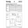 Burda b6932 paltų ir švarkų siuvimo modelis 19 x 13 cm