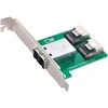 Cablecc dviejų prievadų mini sas hd sff-8644 į vidinį mini sas sff-8087 pcba moterišką adapterį su žemo profilio laikikliu